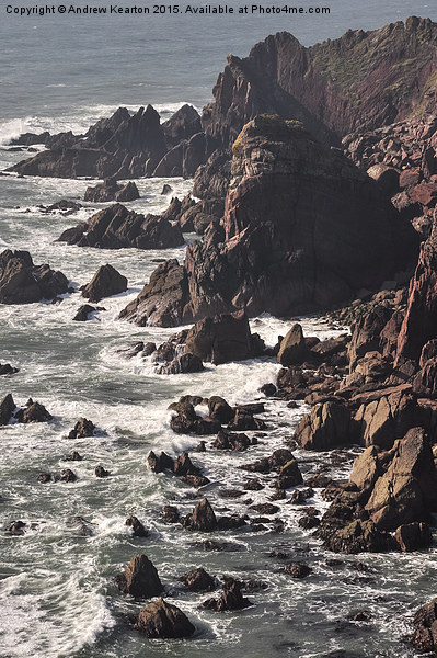 Waves breaking on the rugged coast at St Ann's Hea Picture Board by Andrew Kearton