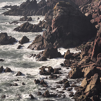 Buy canvas prints of Waves breaking on the rugged coast at St Ann's Hea by Andrew Kearton