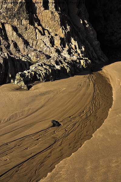  Curving flow on Pembrokeshire beach Picture Board by Andrew Kearton