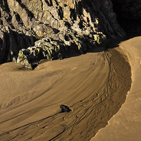 Buy canvas prints of  Curving flow on Pembrokeshire beach by Andrew Kearton