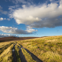 Buy canvas prints of  Colourful moorland scenery, Hayfield, Derbyshire by Andrew Kearton