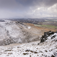 Buy canvas prints of  Snow on the hills above Glossop by Andrew Kearton