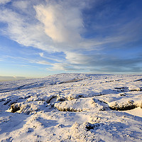 Buy canvas prints of Bleaklow snowy sunset by Andrew Kearton