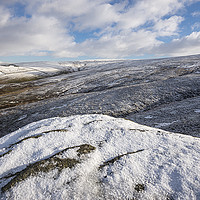 Buy canvas prints of Snowy moors above Glossop by Andrew Kearton
