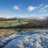 Buy canvas prints of Winter landscape near Glossop, Derbyshire by Andrew Kearton