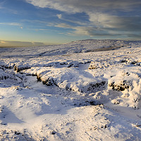 Buy canvas prints of Sunset on the snowy moors by Andrew Kearton