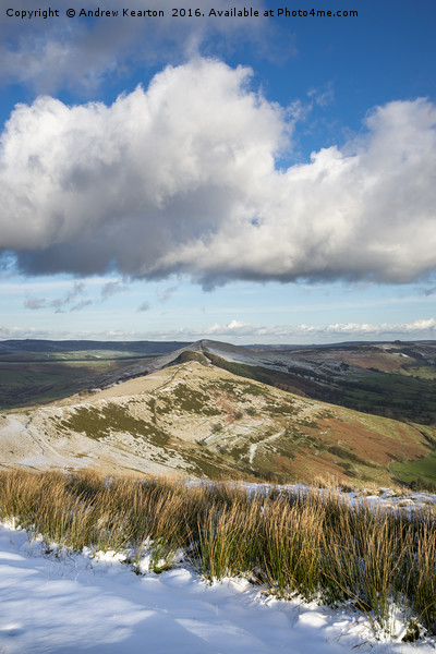 The ridge in winter, Castleton, Derbyshire Picture Board by Andrew Kearton