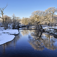 Buy canvas prints of River Etherow in winter by Andrew Kearton
