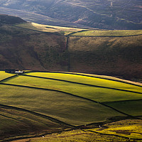 Buy canvas prints of Sunlight on hills near Glossop by Andrew Kearton
