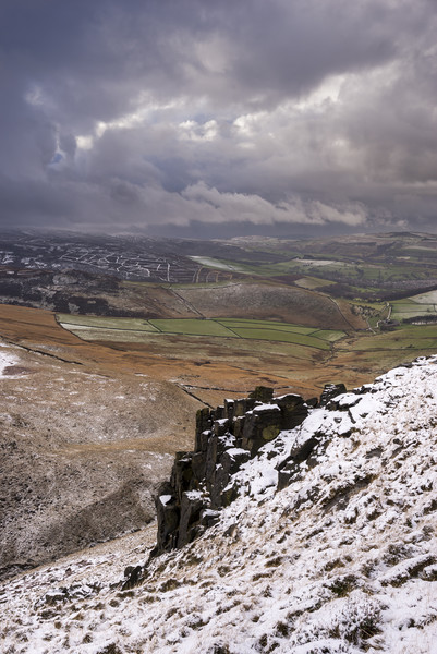 WInter on the hills above Glossop Picture Board by Andrew Kearton