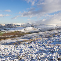 Buy canvas prints of Snowy moors above Derbyshire level by Andrew Kearton