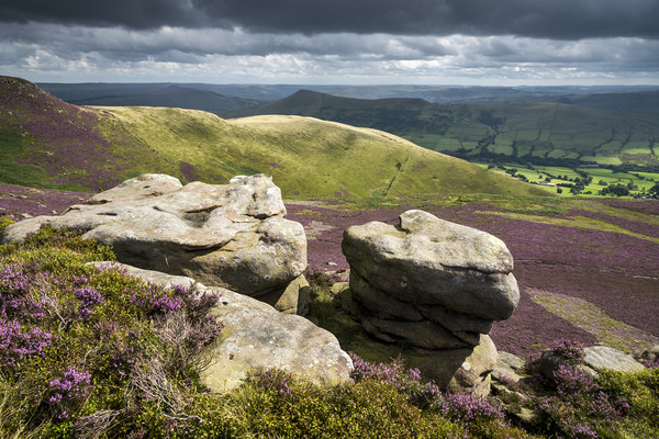 Dramatic view from Ringing Roger, Edale Picture Board by Andrew Kearton