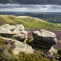 Buy canvas prints of Dramatic view from Ringing Roger, Edale by Andrew Kearton