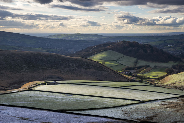 Glossop hills in winter sunlight Picture Board by Andrew Kearton