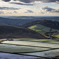 Buy canvas prints of Glossop hills in winter sunlight by Andrew Kearton
