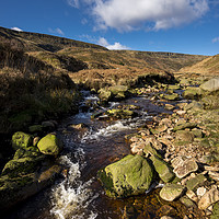Buy canvas prints of Crowden brook by Andrew Kearton