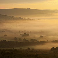 Buy canvas prints of Golden mist in the Hope valley by Andrew Kearton