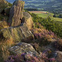 Buy canvas prints of Summer colours on Baslow edge by Andrew Kearton