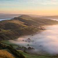 Buy canvas prints of A gentle autumn mist in the Peak District by Andrew Kearton