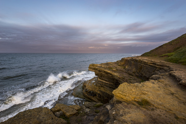 Dusk at Filey Brigg, North Yorkshire Picture Board by Andrew Kearton