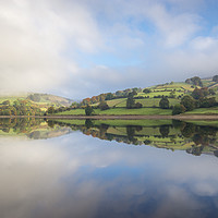 Buy canvas prints of Calm water at Ladybower reservoir, Derbyshire by Andrew Kearton