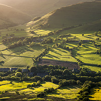 Buy canvas prints of Green countryside in the Vale of Edale by Andrew Kearton