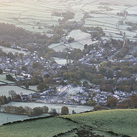 Buy canvas prints of The village of Hayfield on a frosty morning by Andrew Kearton