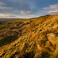 Buy canvas prints of Evening light on Coombes edge by Andrew Kearton