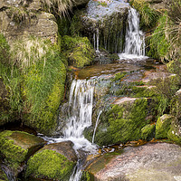Buy canvas prints of Rocky moorland stream in the Peak District by Andrew Kearton