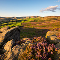 Buy canvas prints of Summer evening at the Worm Stones, Glossop by Andrew Kearton
