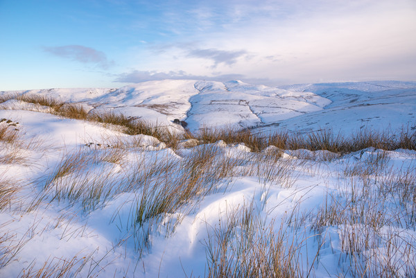 Soft drifted snow in the Peak District Picture Board by Andrew Kearton