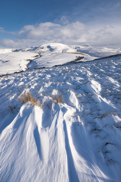 Drifting snow in the Peak District hills Picture Board by Andrew Kearton