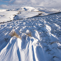 Buy canvas prints of Drifting snow in the Peak District hills by Andrew Kearton