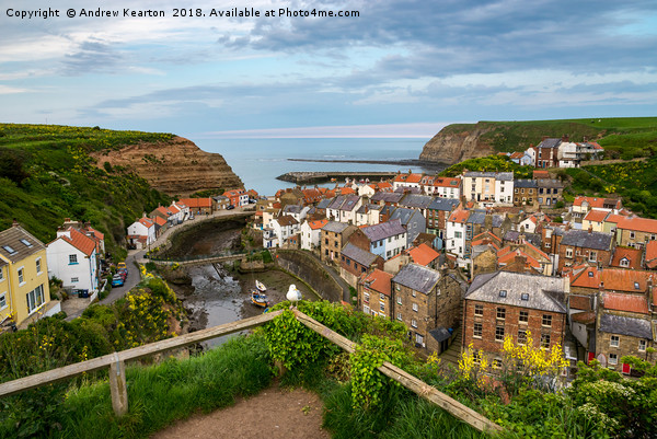Staithes at dusk Picture Board by Andrew Kearton