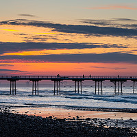 Buy canvas prints of Dusk at Saltburn-by-the-sea by Andrew Kearton