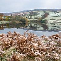 Buy canvas prints of Frosty morning at Ladybower reservoir, Derbyshire by Andrew Kearton