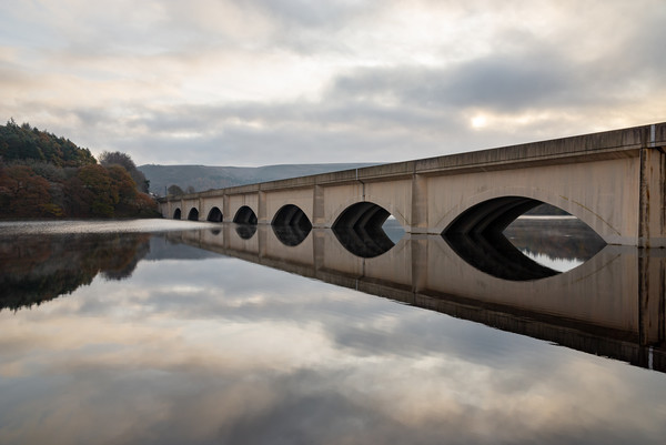 Ashopton Viaduct, Ladybower reservoir, Derbyshire Picture Board by Andrew Kearton