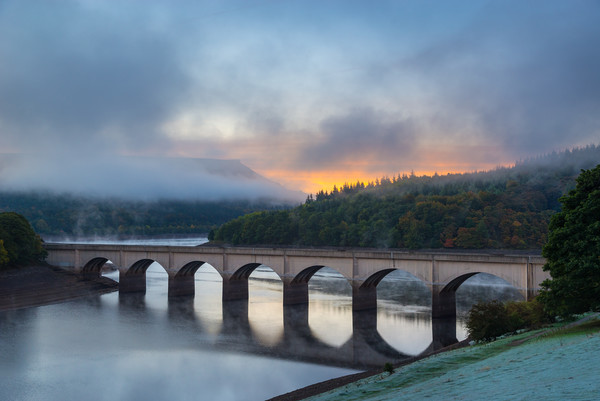 Ashopton Viaduct, Ladybower reservoir, Derbyshire Picture Board by Andrew Kearton