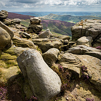 Buy canvas prints of Rock forms on Upper Tor, Kinder Scout, Derbyshire by Andrew Kearton