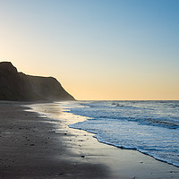 Buy canvas prints of Cattersty Sands at dusk, North Yorkshire, England by Andrew Kearton