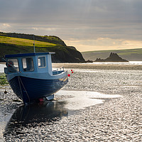 Buy canvas prints of Boat at Newport Sands, Pembrokeshire, Wales by Andrew Kearton