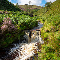 Buy canvas prints of Waterfall at Fairbrook, Derbyshire by Andrew Kearton