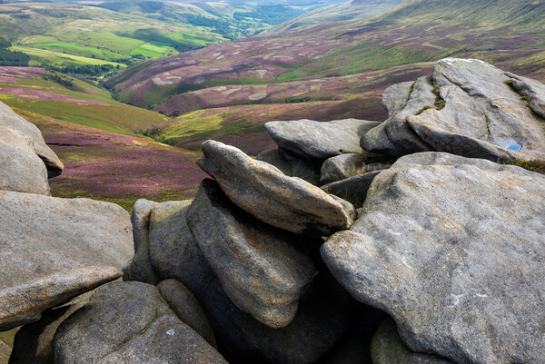 Rocks at Fairbrook Naze, Peak District Picture Board by Andrew Kearton
