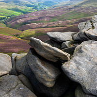 Buy canvas prints of Rocks at Fairbrook Naze, Peak District by Andrew Kearton