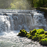 Buy canvas prints of Monsal Dale weir by Andrew Kearton