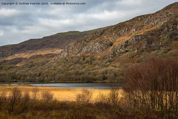 Autumn at Llyn Dinas, Snowdonia Picture Board by Andrew Kearton