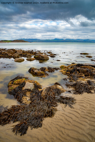 Shoreline at Criccieth beach, North Wales Picture Board by Andrew Kearton