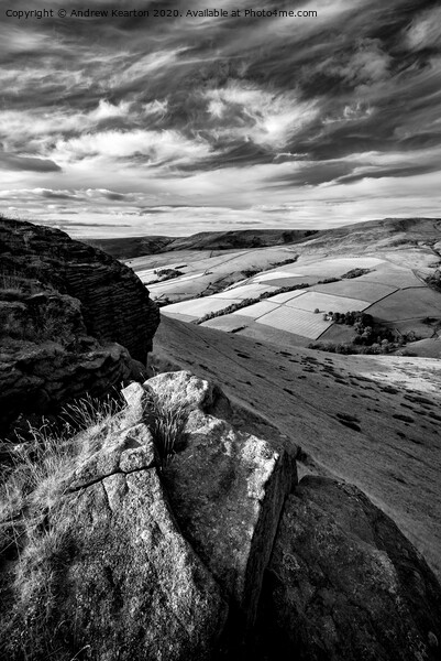 Wispy clouds over a Peak District landscape Picture Board by Andrew Kearton