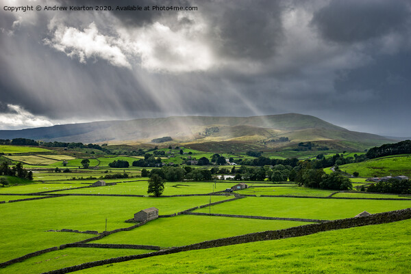 Sunbeams at Hawes in the Yorkshire Dales Picture Board by Andrew Kearton
