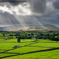 Buy canvas prints of Sunbeams at Hawes in the Yorkshire Dales by Andrew Kearton
